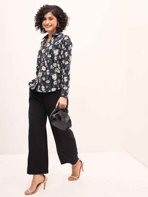 Vapor High Rise Pleated Front Pants - Black