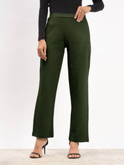 Airy Pull On Straight Jeggings - Olive Green