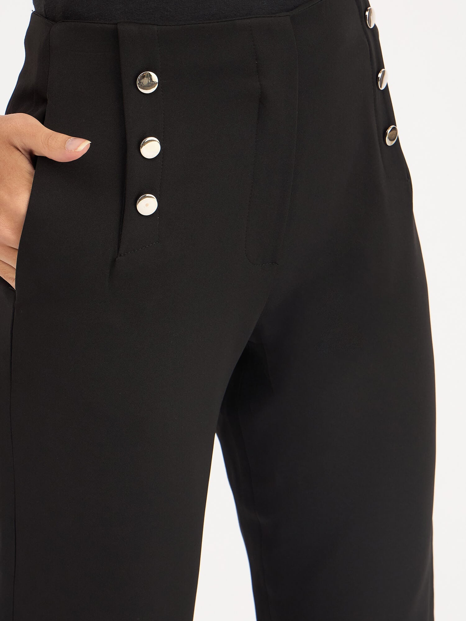 Adamant Embellished Slim Pants - Black - SALT Attire