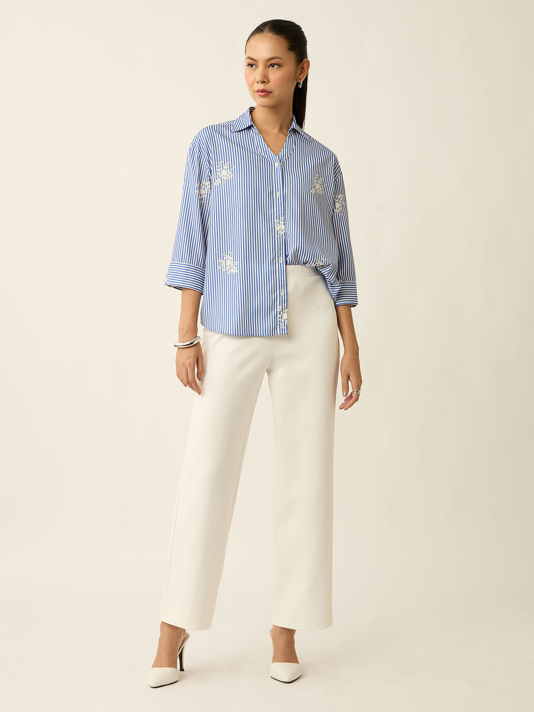Airy Pull On Straight Jeggings - White