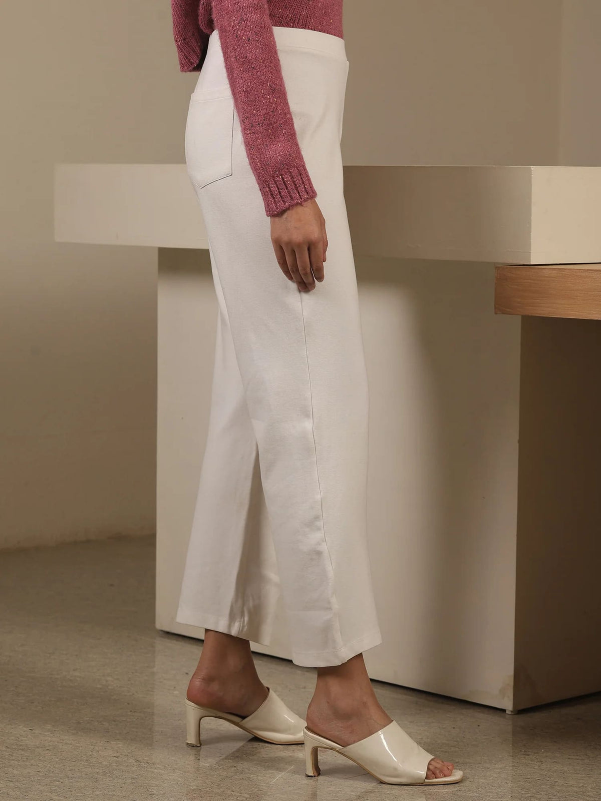 Airy Pull On Straight Jeggings - White - SALT Attire