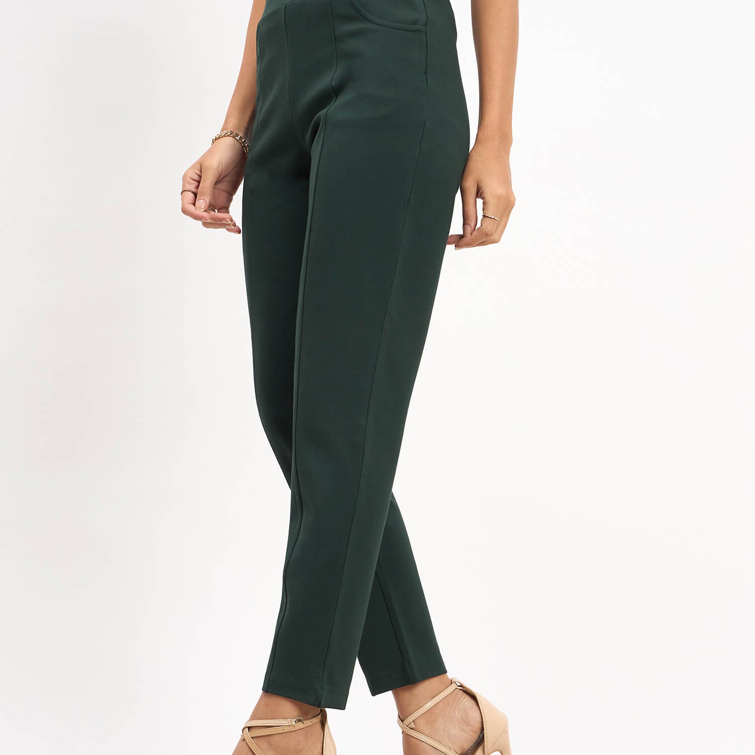 Flex Pull On Slim Jeggings - Dark Green