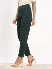 Flex Pull On Slim Jeggings - Dark Green