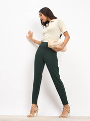 Flex Pull On Slim Jeggings - Dark Green