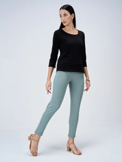 Flex-Sage Green Pull On Slim Jeggings-Sage Green