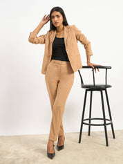 Ensait Mid Rise Slim Pants - Tan Brown