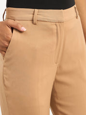 Ensait Mid Rise Slim Pants - Tan Brown