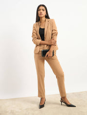 Ensait Mid Rise Slim Pants - Tan Brown