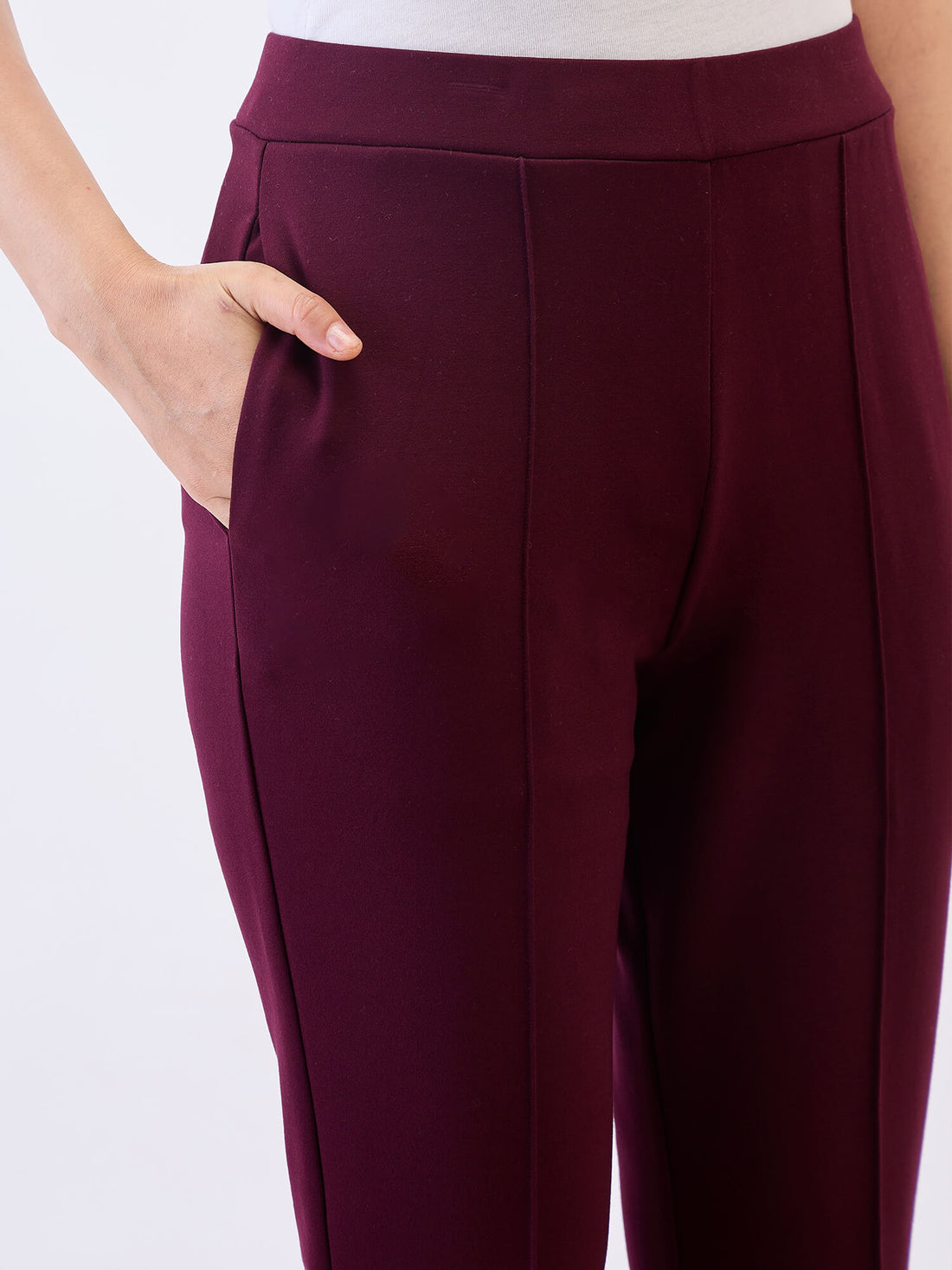 Limitless Bootcut Ponte Pants-Wine