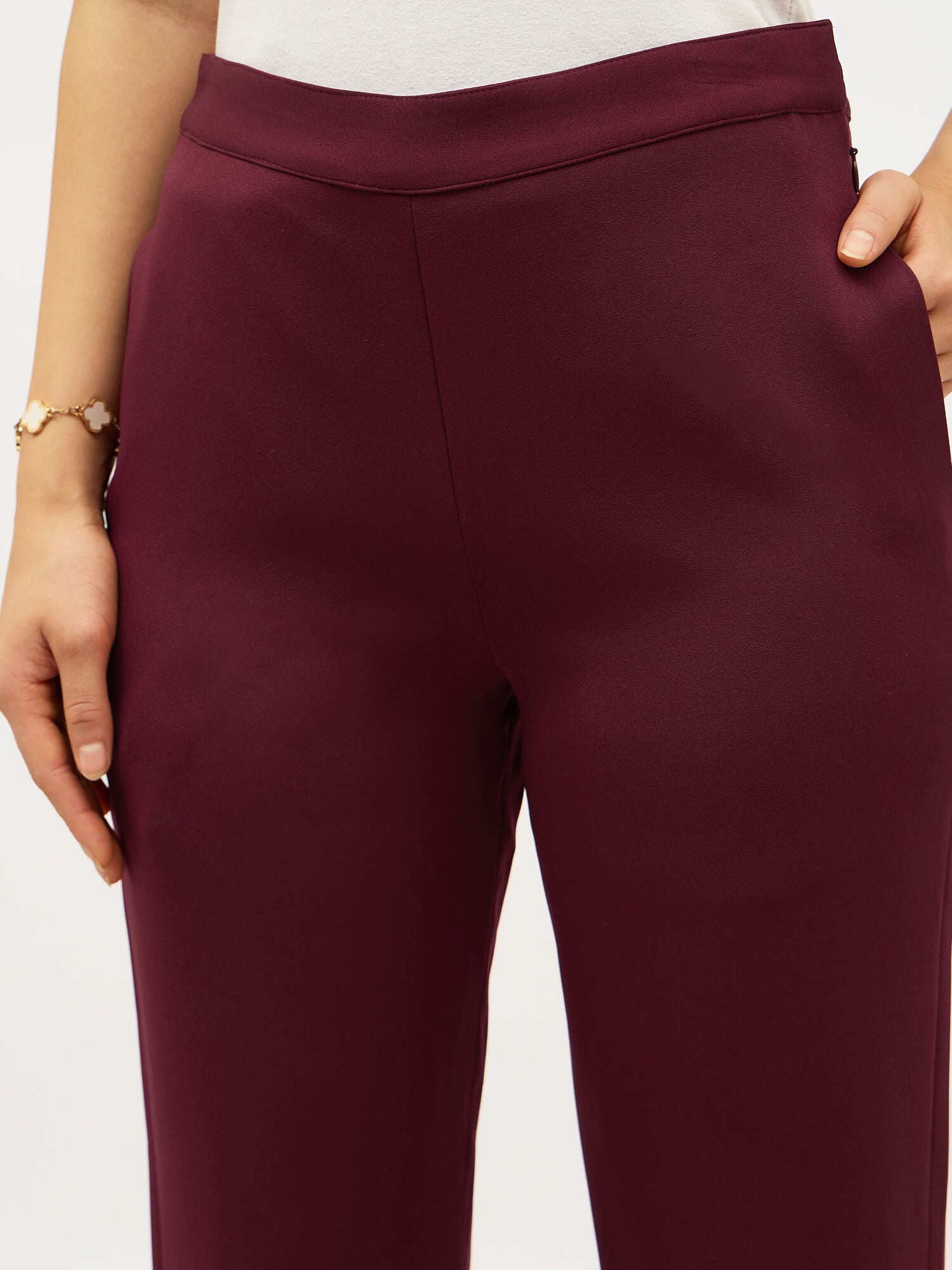 Lupin Formal Side Zip Pant-Maroon