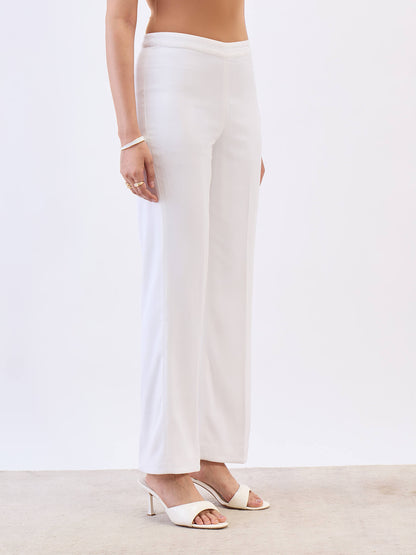 Cleo Formal Side Zip Pant-White