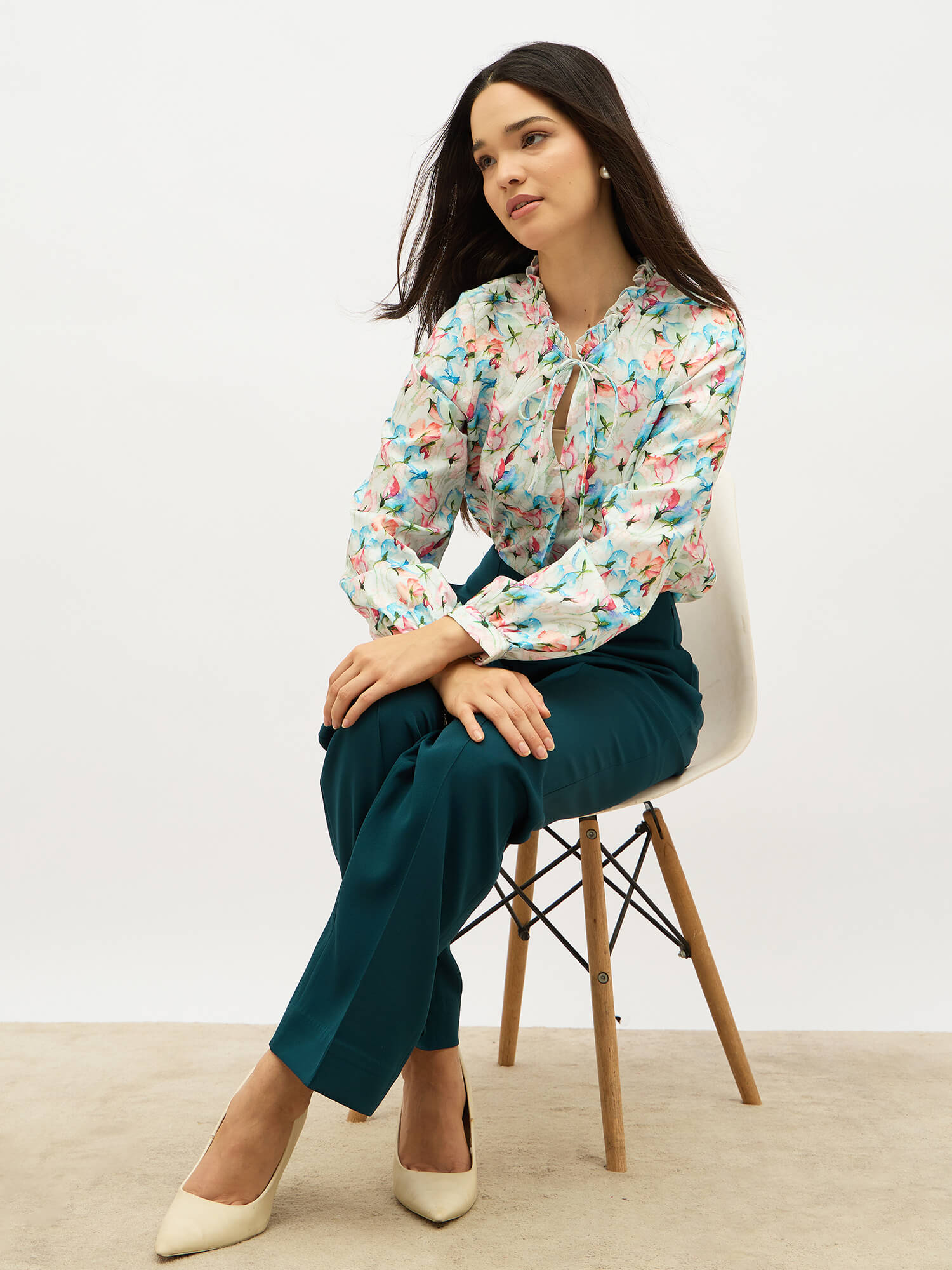 Determined High Rise Straight Trousers-Bottle Green