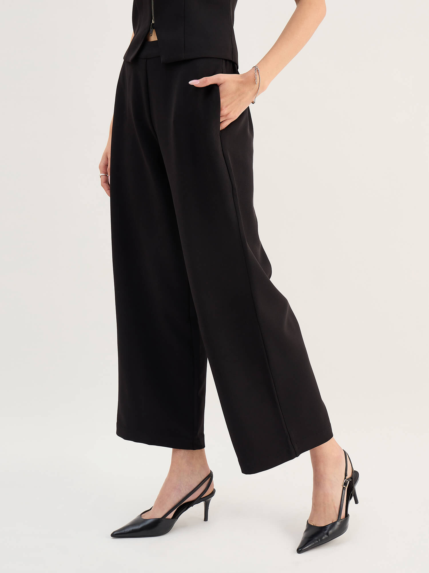 Avenne Elasticated Pull-on Pants-Black