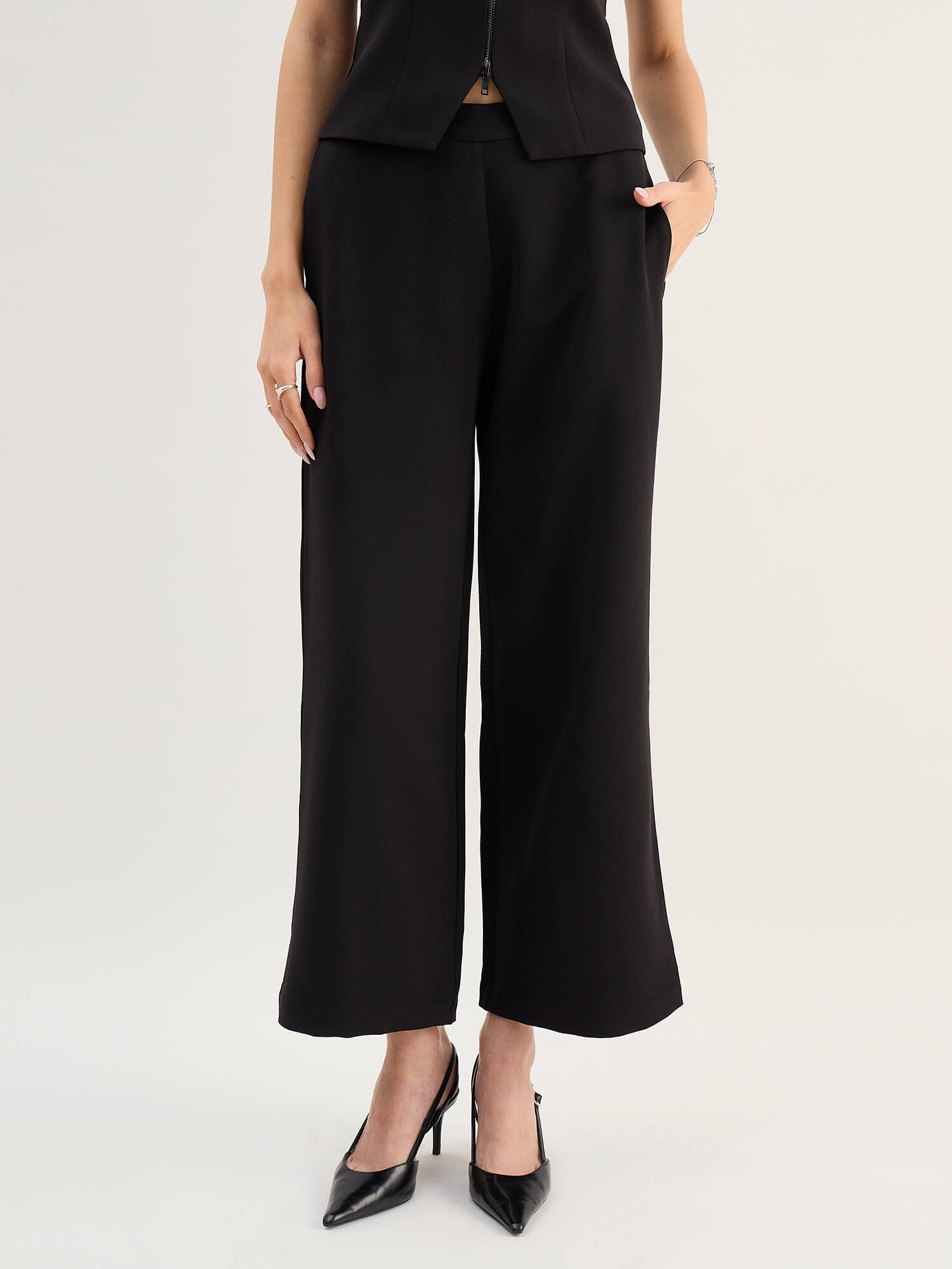 Avenne Elasticated Pull-on Pants-Black