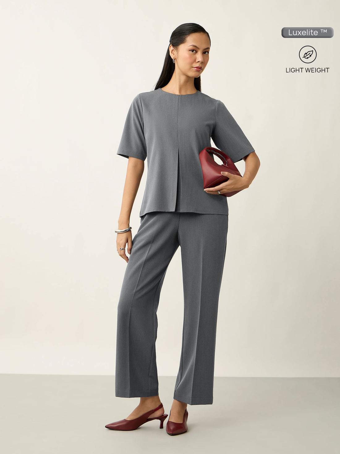 Lumine Formal Side Zip Pant-Grey