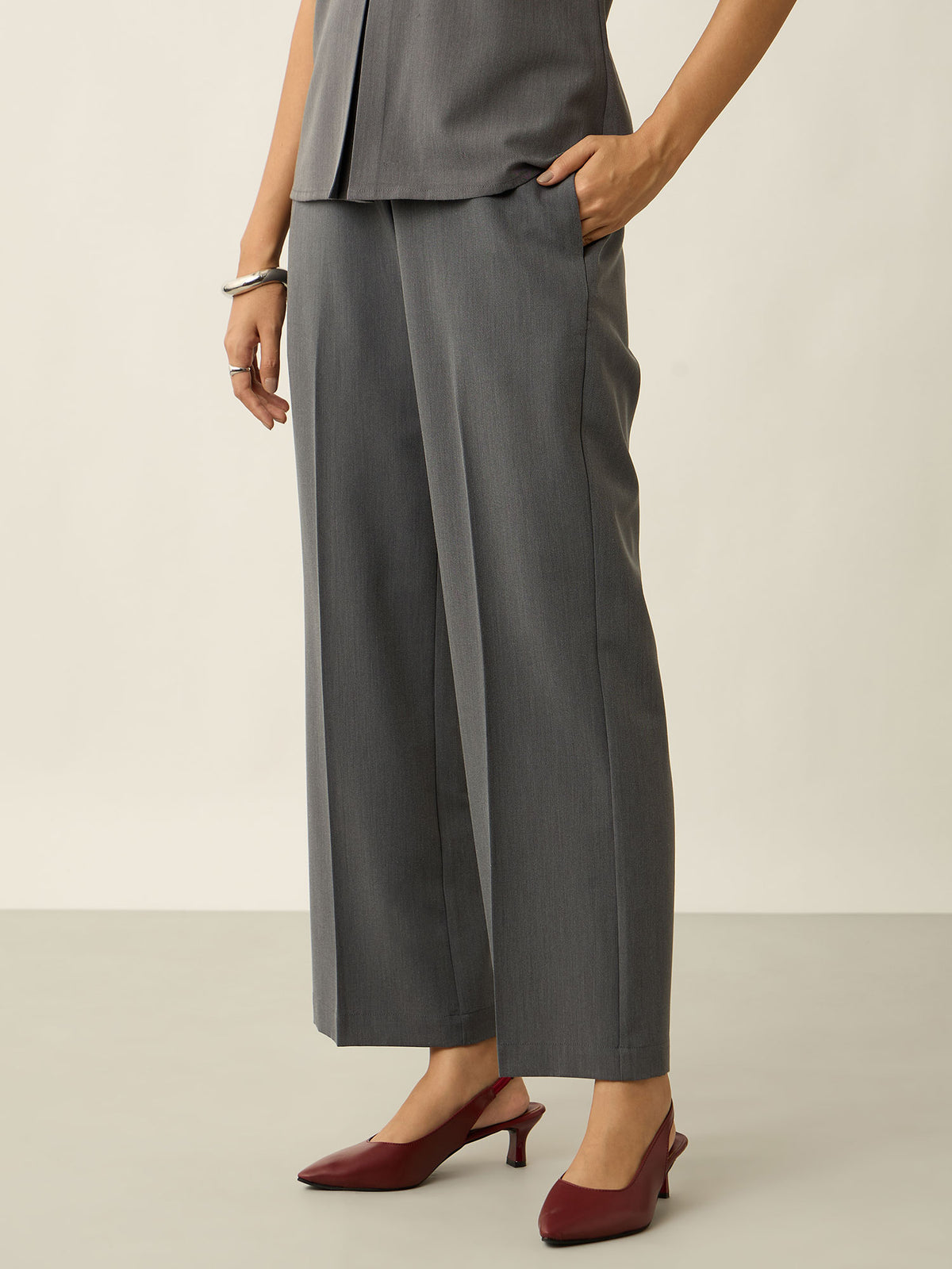 Lumine Formal Side Zip Pant-Grey