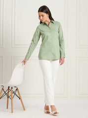 Pristine Button Down Shirt-Sage Green