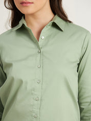 Pristine Button Down Shirt-Sage Green