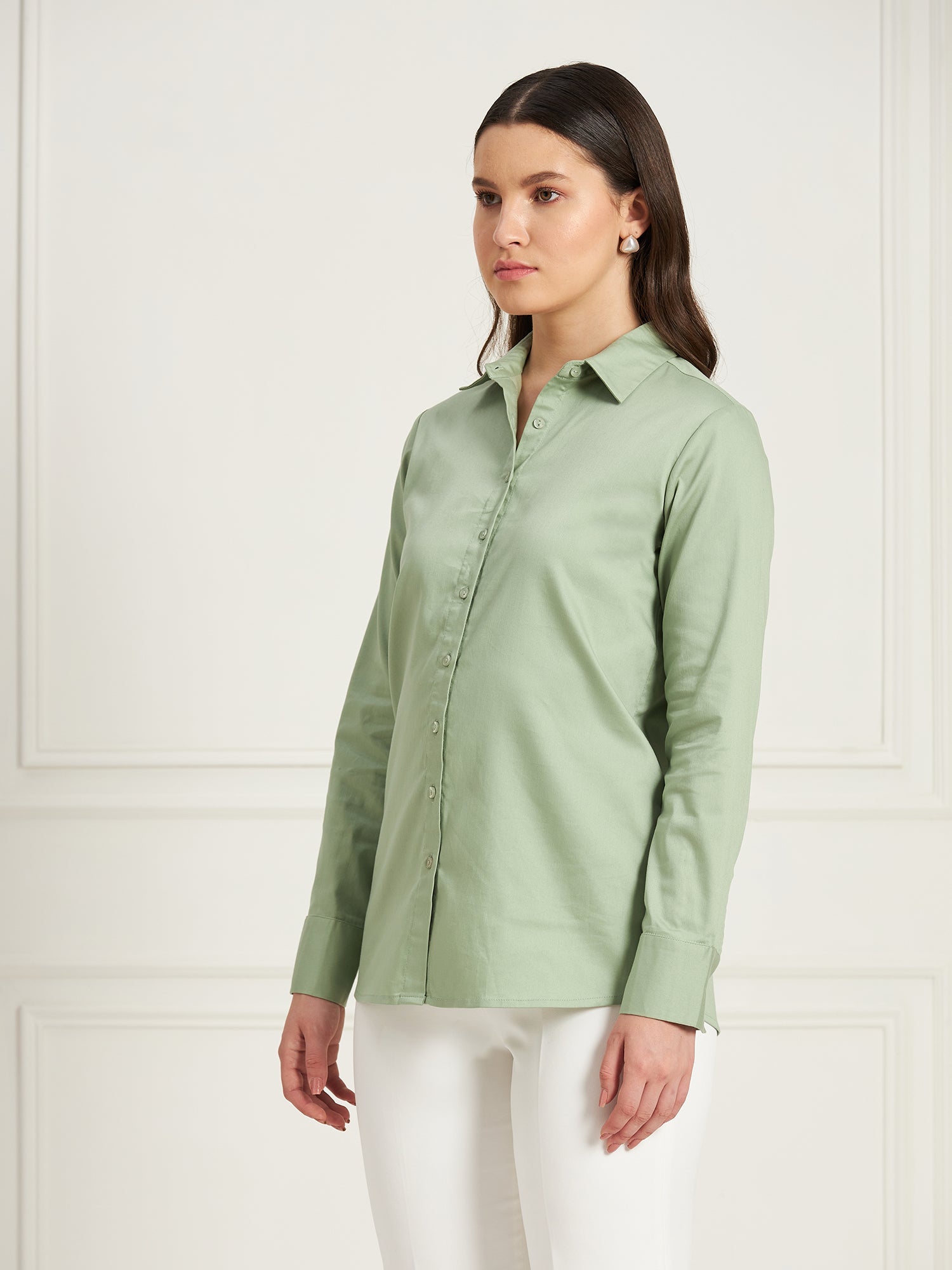 Pristine Button Down Shirt-Sage Green