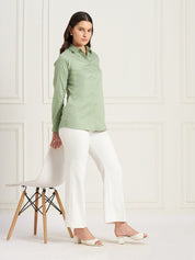 Pristine Button Down Shirt-Sage Green