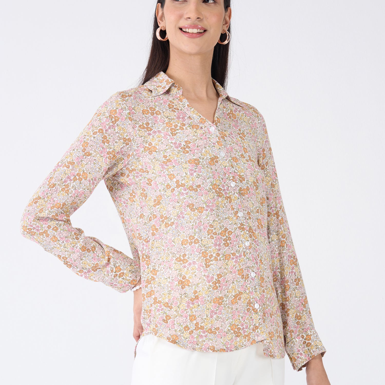 Sierra Shirt Floral Button Down Shirt-Multicolor