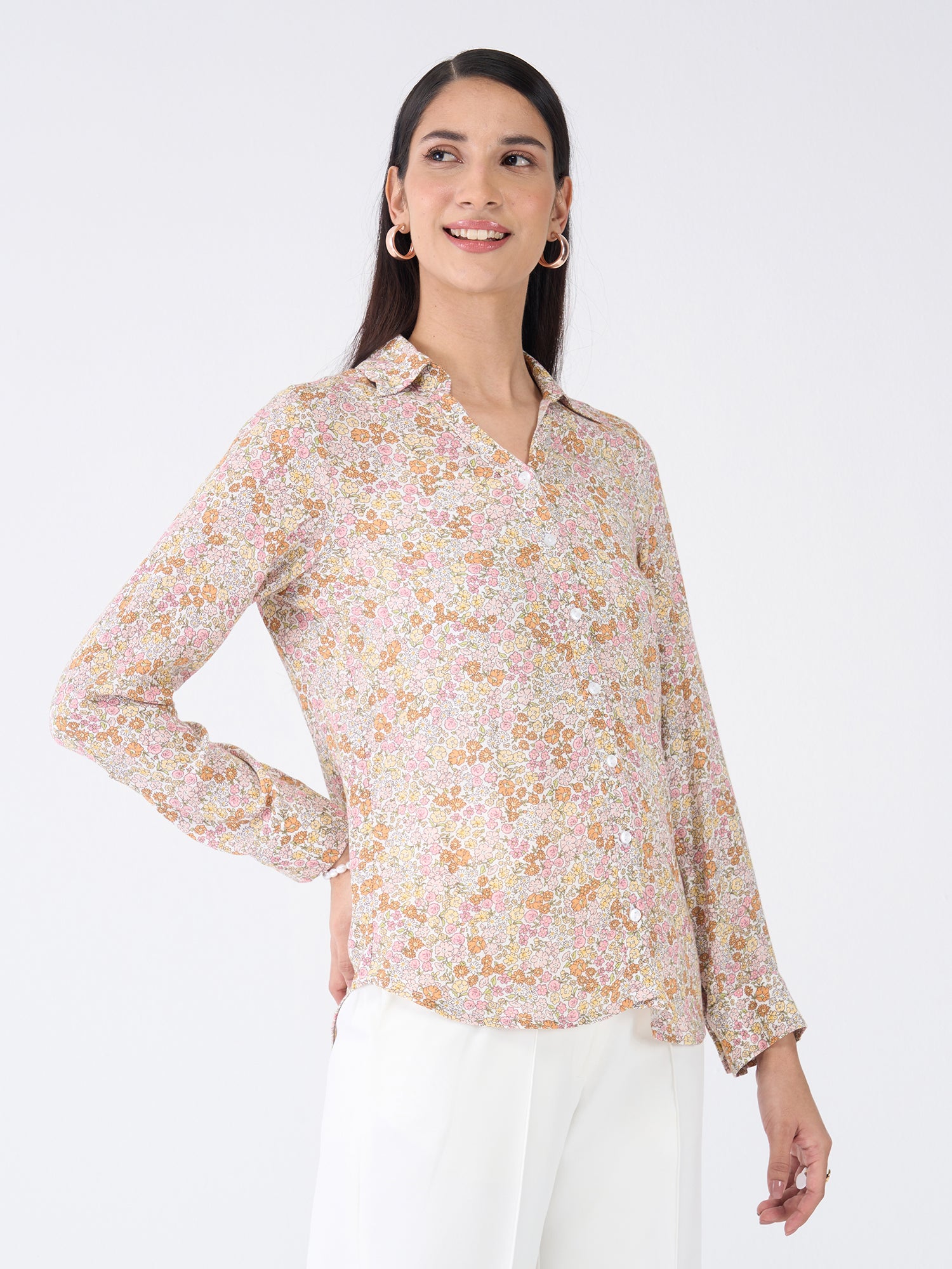 Sierra Shirt Floral Button Down Shirt-Multicolor