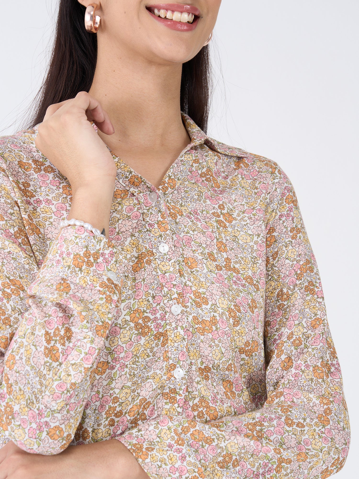 Sierra Shirt Floral Button Down Shirt-Multicolor