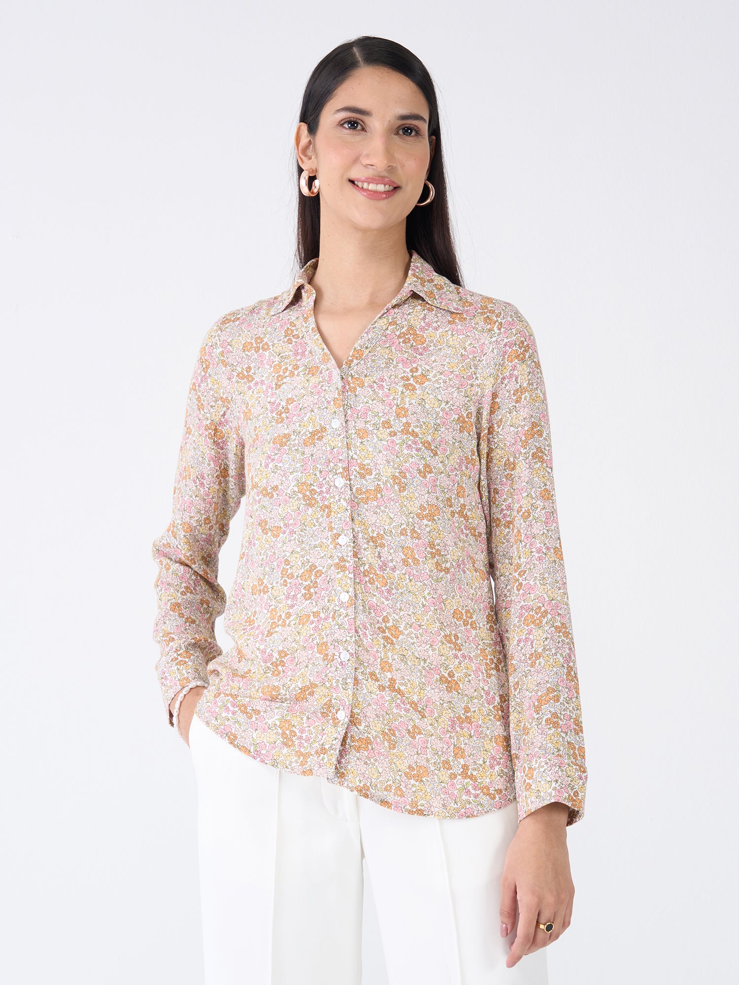 Sierra Shirt Floral Button Down Shirt-Multicolor