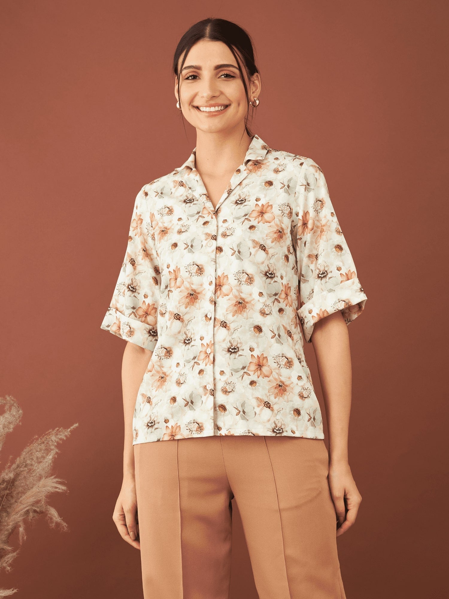 Nairobi Floral Notch Collar Shirt - Multicolor