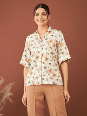 Nairobi Floral Notch Collar Shirt - Multicolor