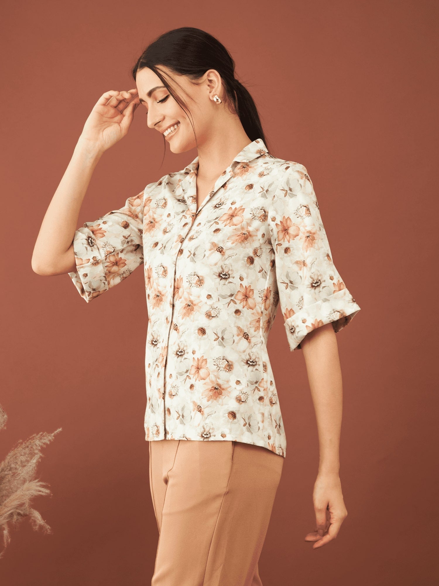 Nairobi Floral Notch Collar Shirt - Multicolor