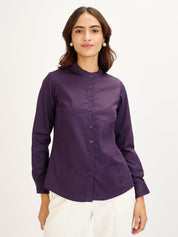 Melita-Purple Mandarin Shirt - Purple