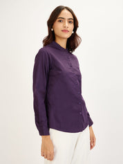 Melita-Purple Mandarin Shirt - Purple