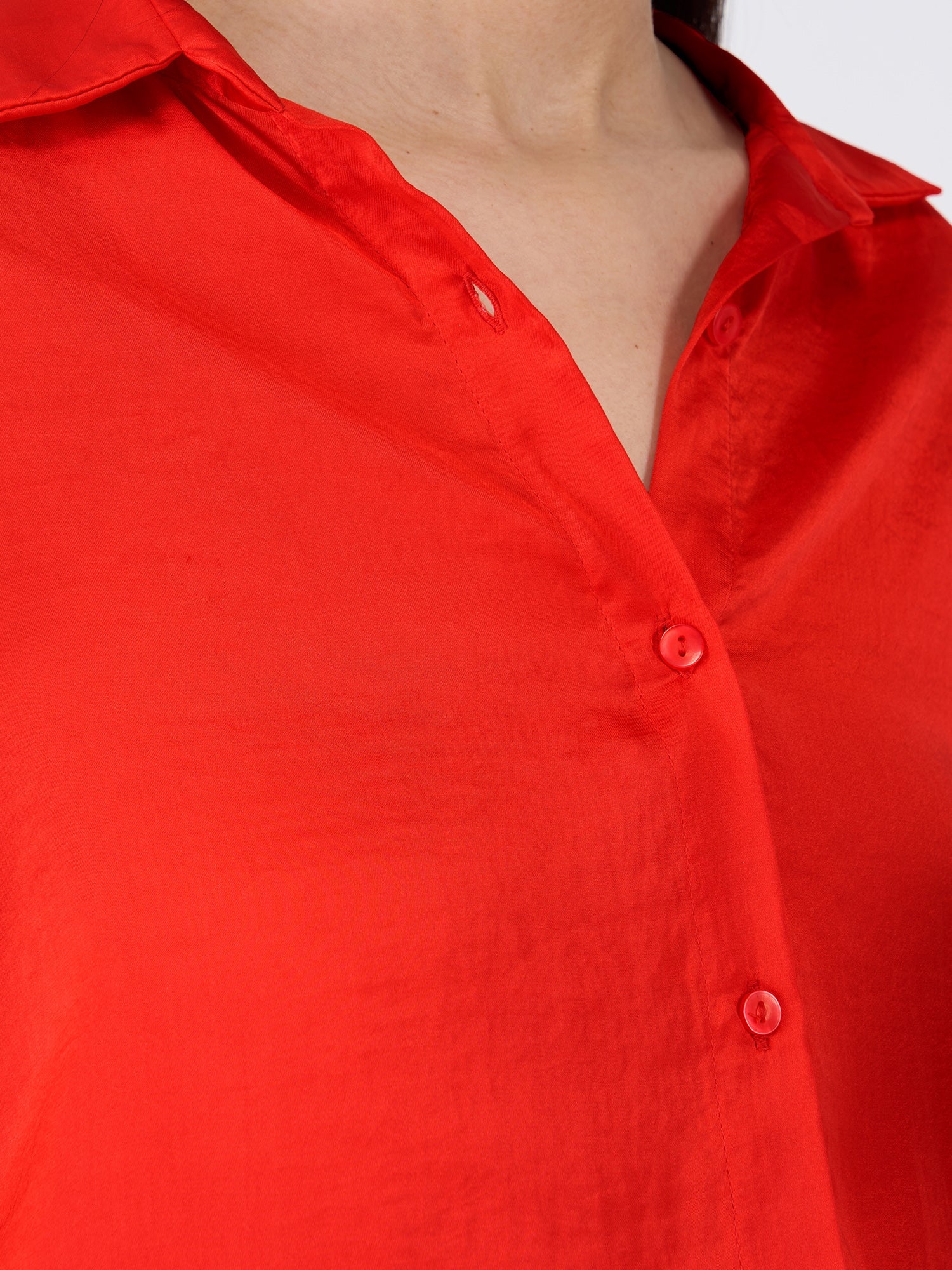 Cheri Button Down Shirt-Red