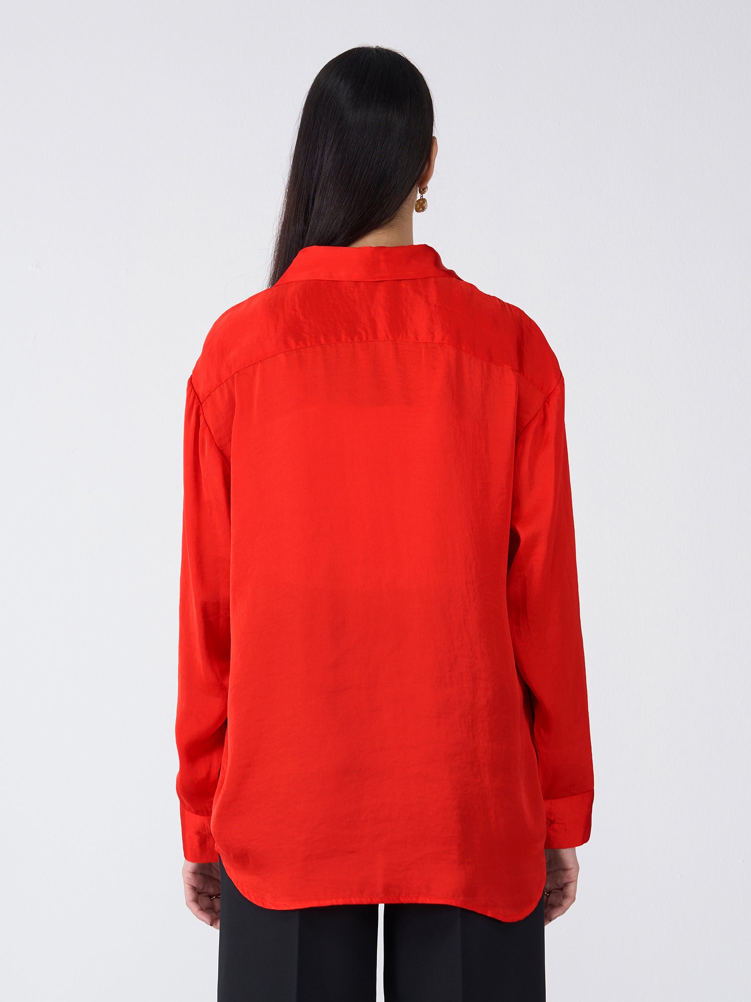 Cheri Button Down Shirt-Red