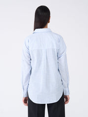 Coasta Striped Button Down Shirt - White & Blue