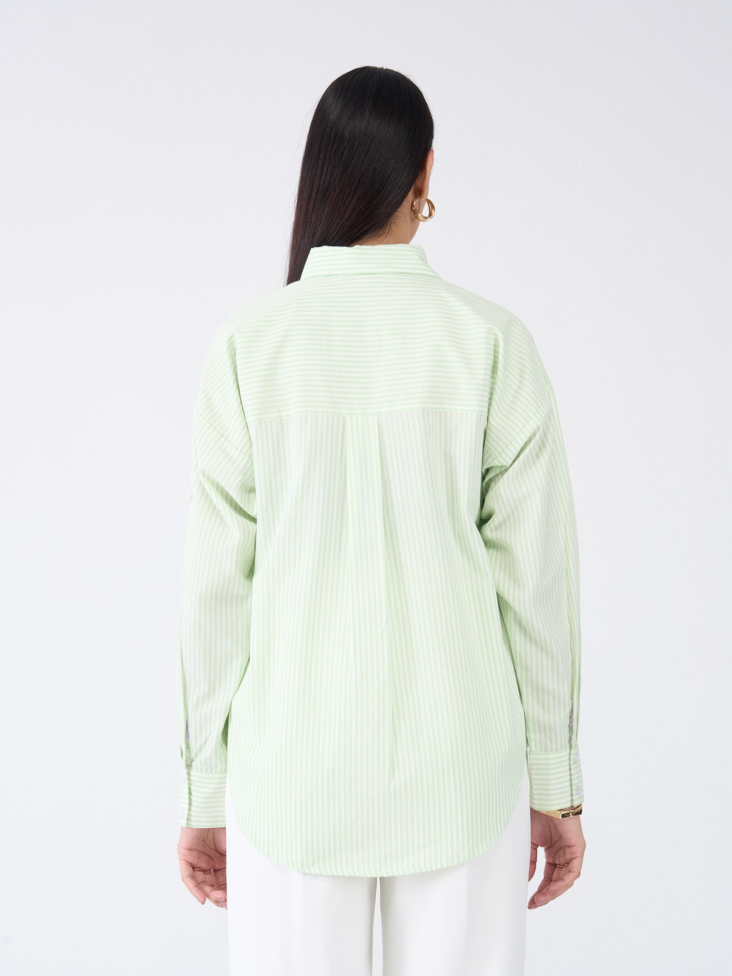 Epsom Striped Button Down Shirt - Green