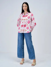 Aurelia Printed Satin Shirt - Multicolor