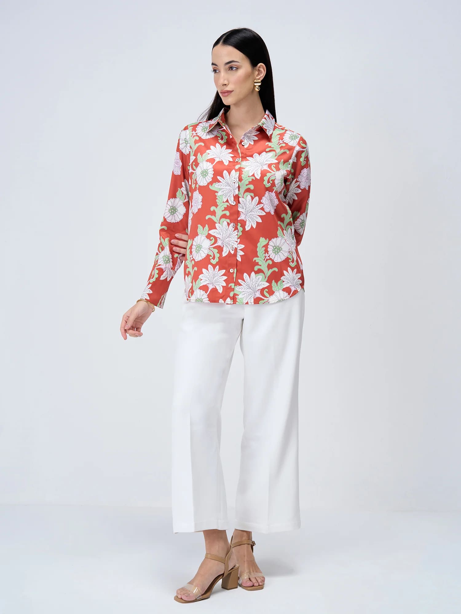 Ricci Printed Satin Shirt - Multicolor