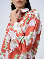 Ricci Printed Satin Shirt - Multicolor