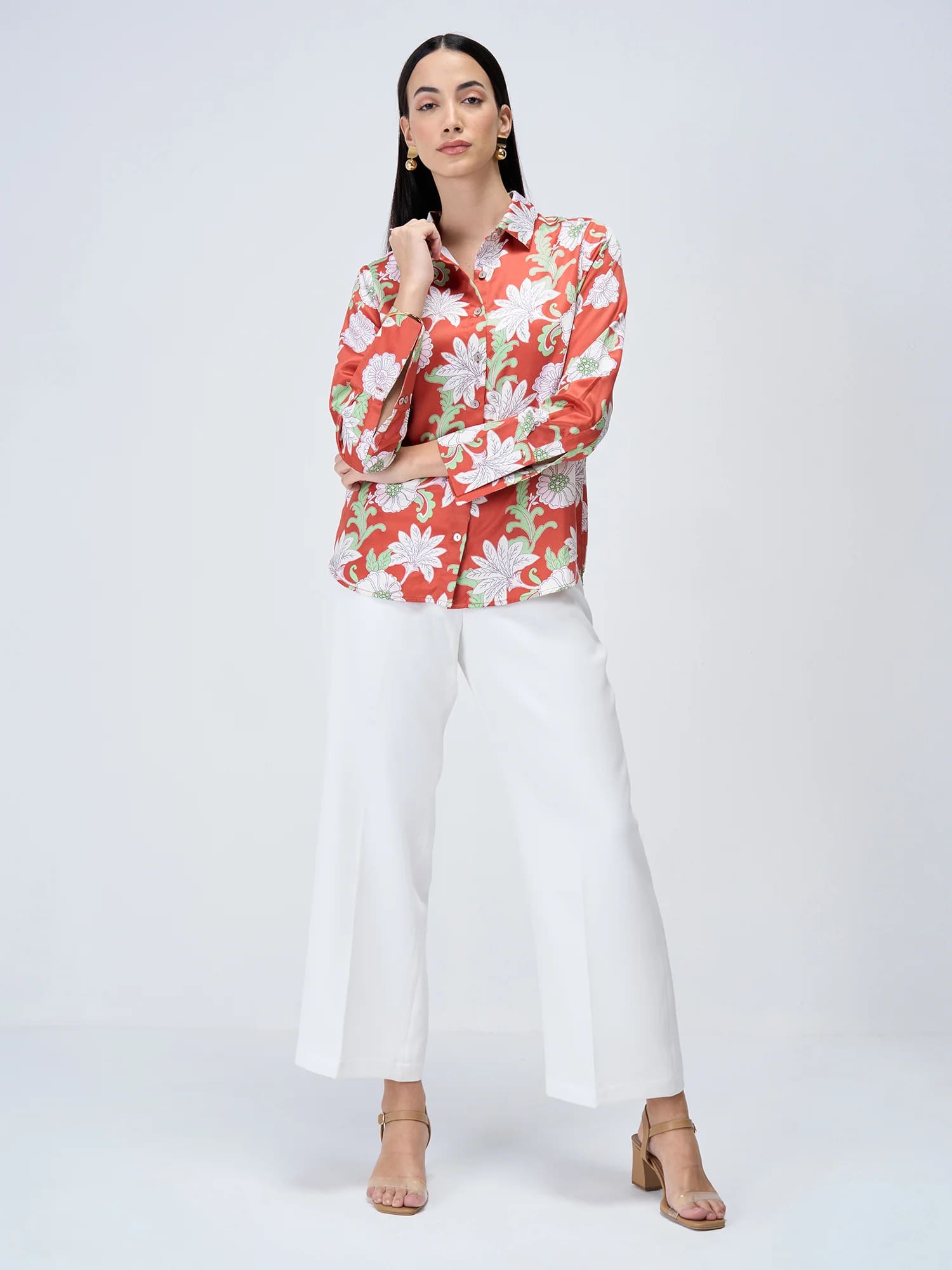 Ricci Printed Satin Shirt - Multicolor