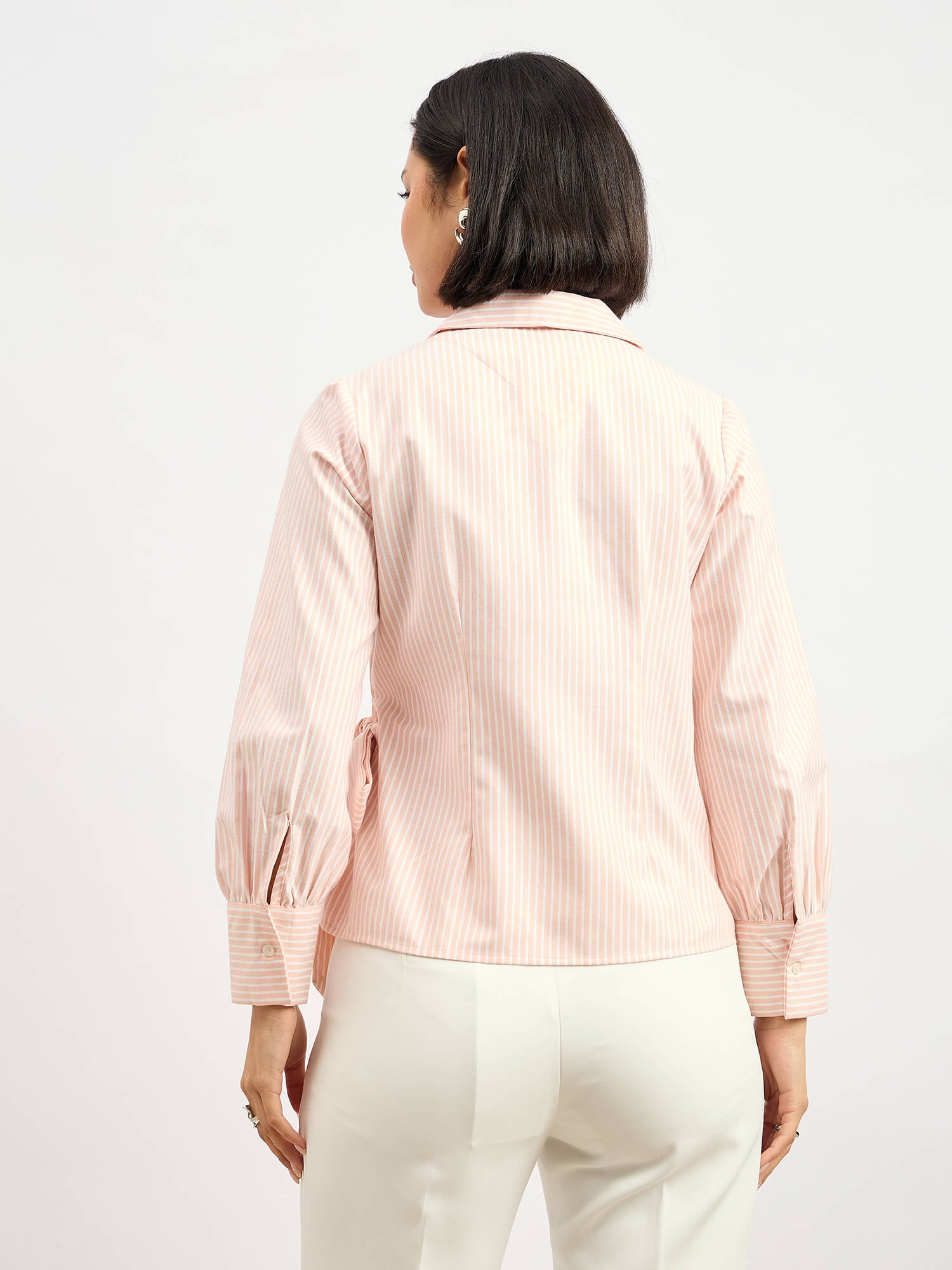 Peachy Wrap Style Shirt - Peach