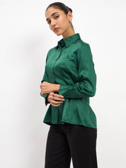 Wristlet Waist pleated shirt - Green