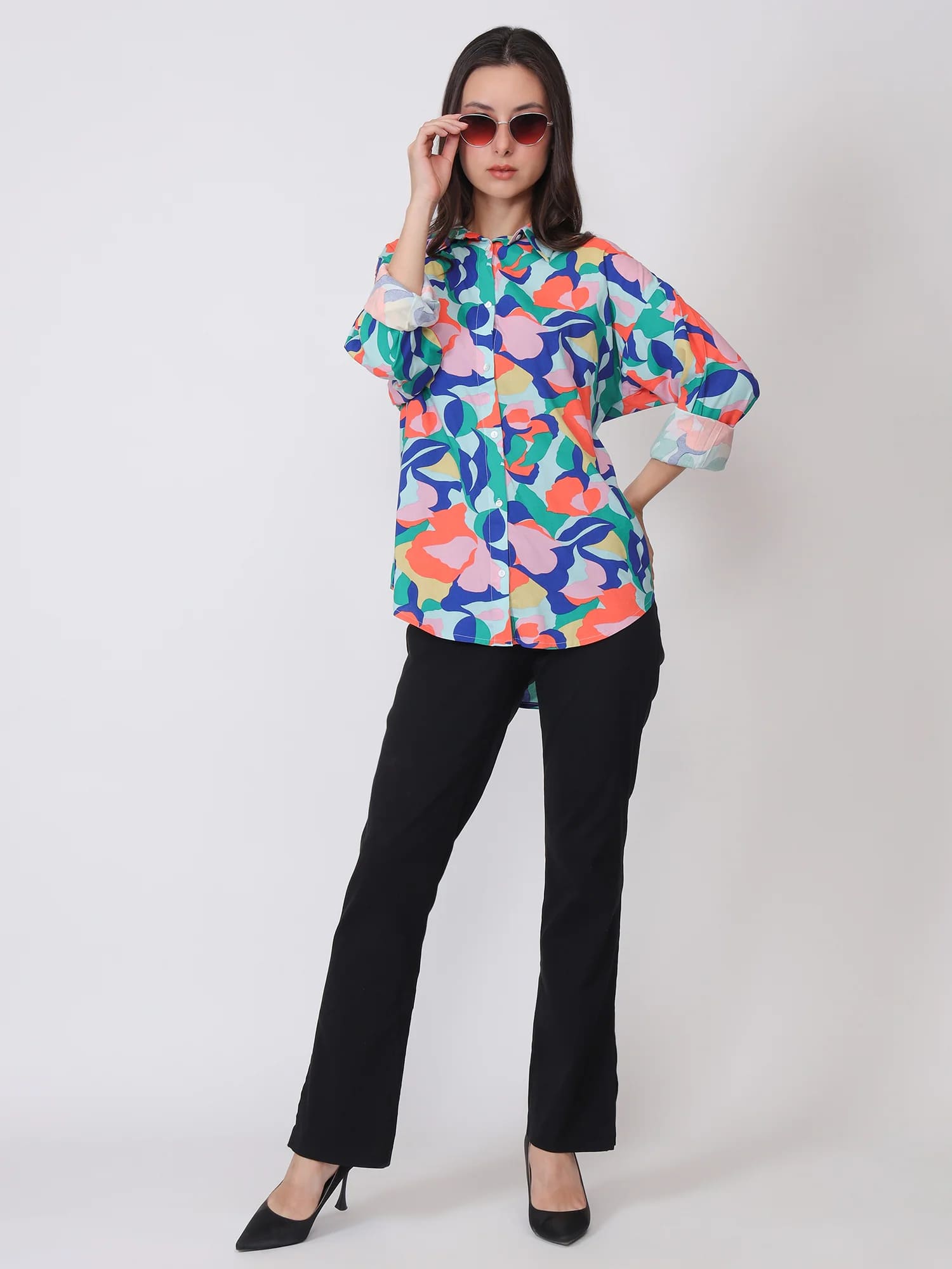 Flair Button Down Shirt - Multicolor