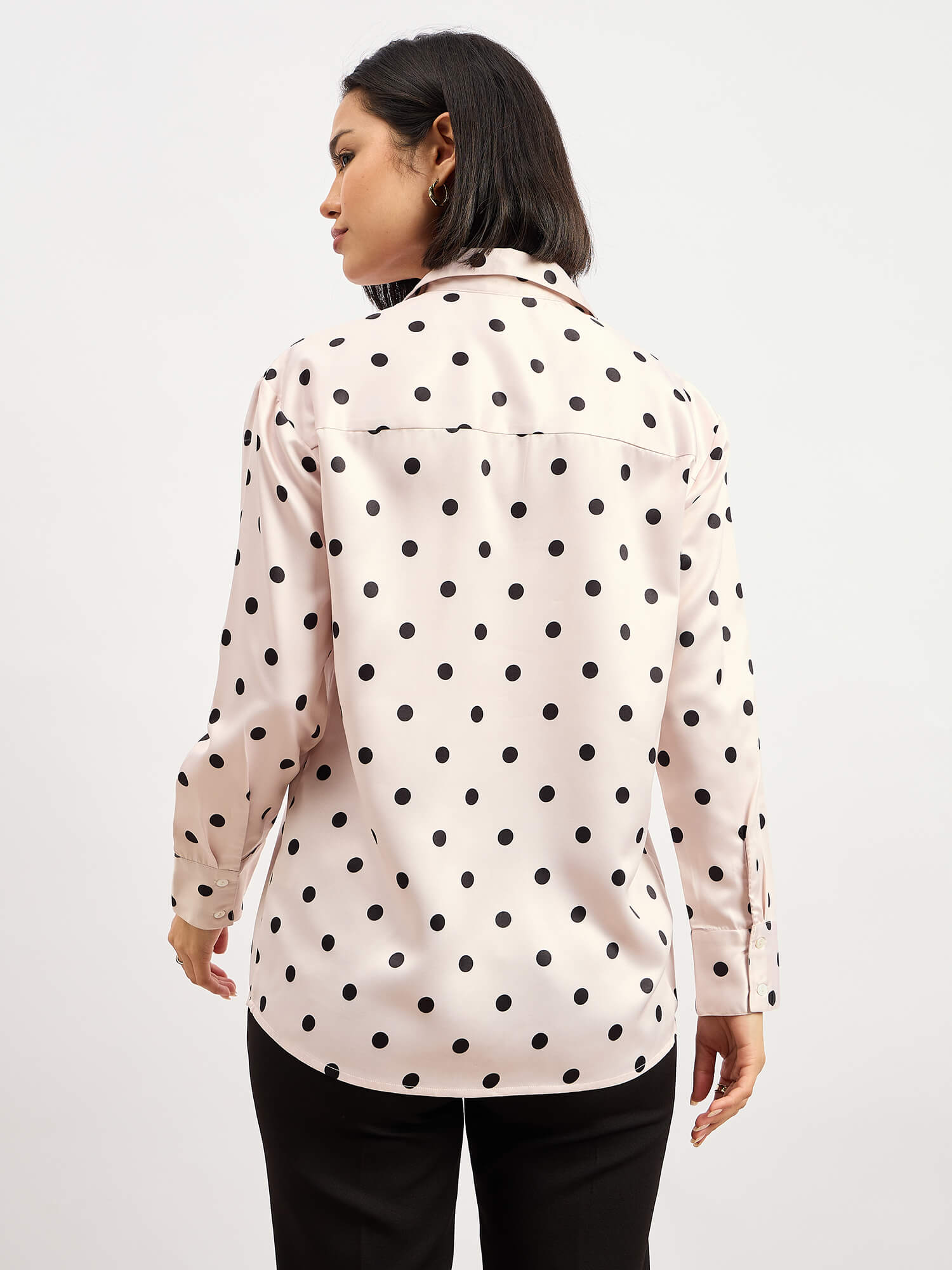 Versace Oversized Polka Shirt - Beige & Black