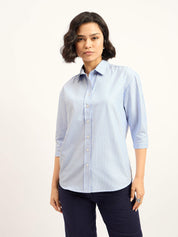 Acra Relaxed Fit Shirt - Blue & White