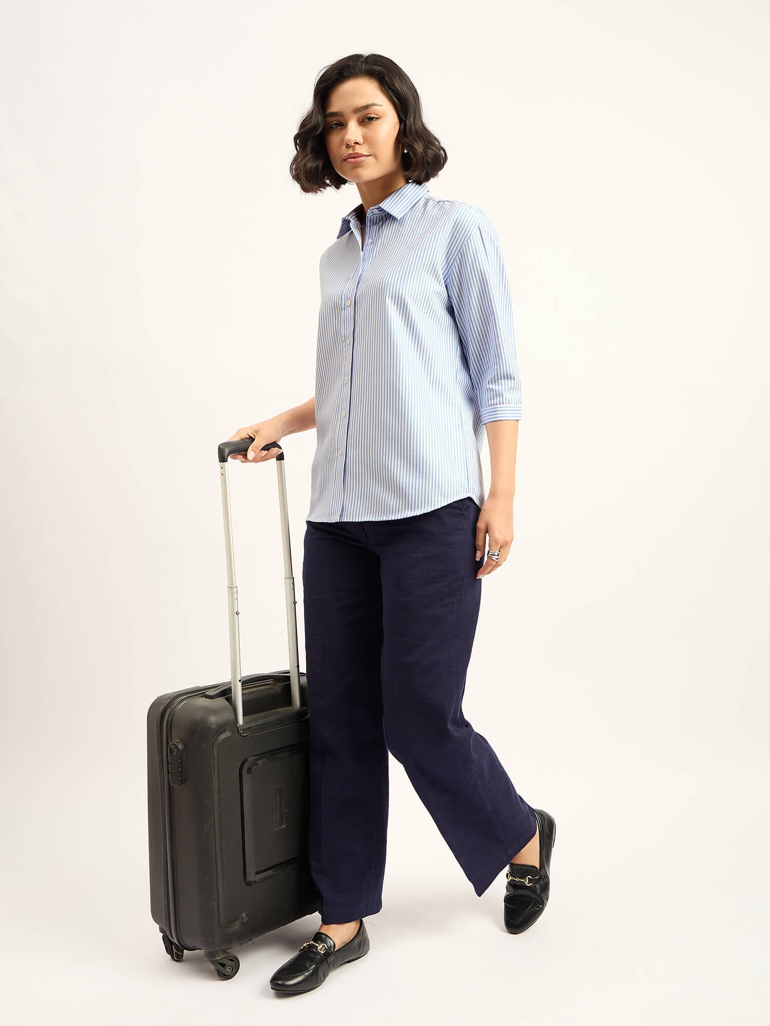 Acra Relaxed Fit Shirt - Blue &amp; White
