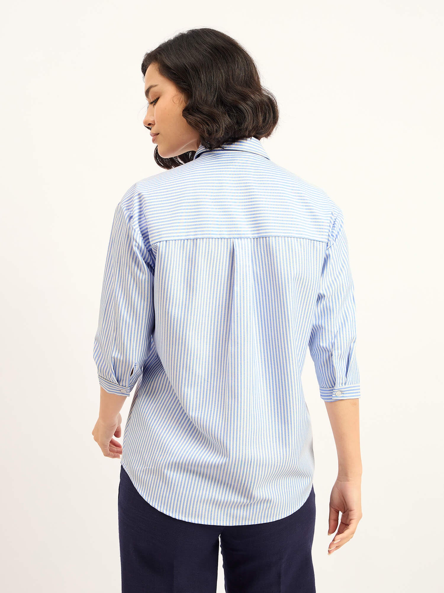 Acra Relaxed Fit Shirt - Blue & White