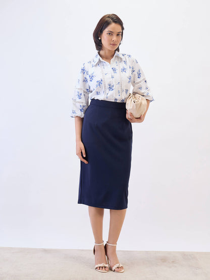 Aloha Lace Puff sleeve shirt-White