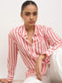 Fiora Oversized Shirt-Pink & White